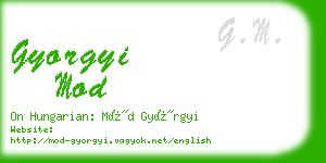 gyorgyi mod business card